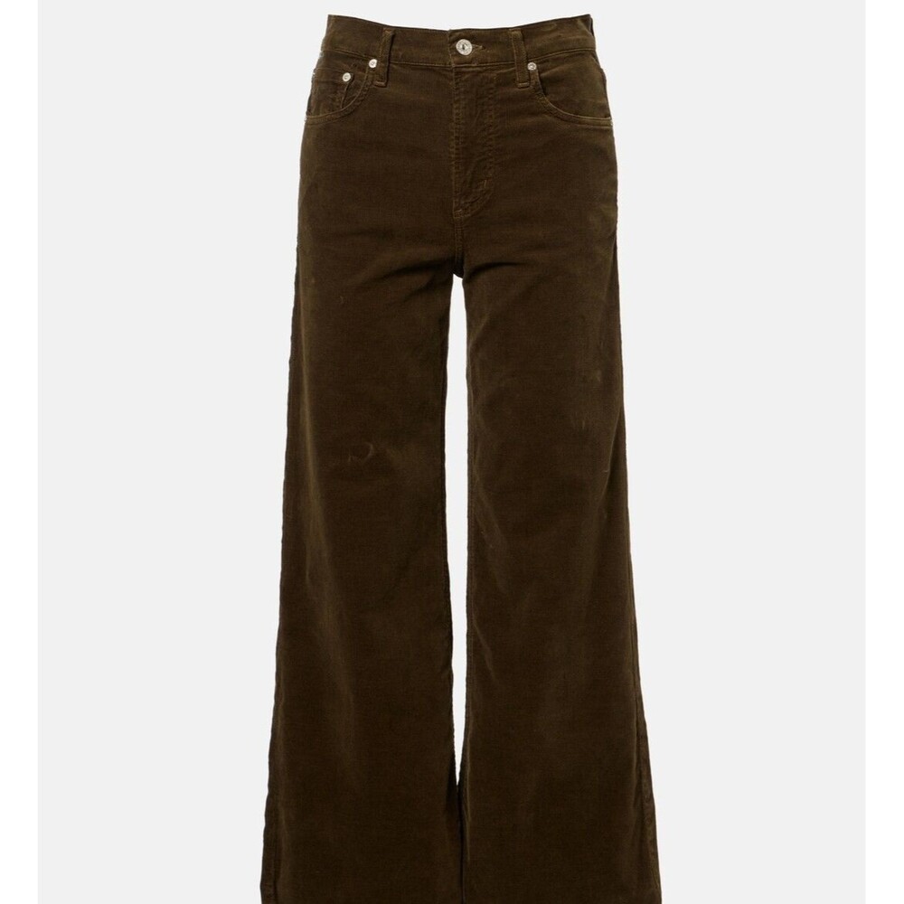 Citizens of Humanity Wide Leg Olive Corduroy Pants High Rise Size 29 - Picture 1 of 9